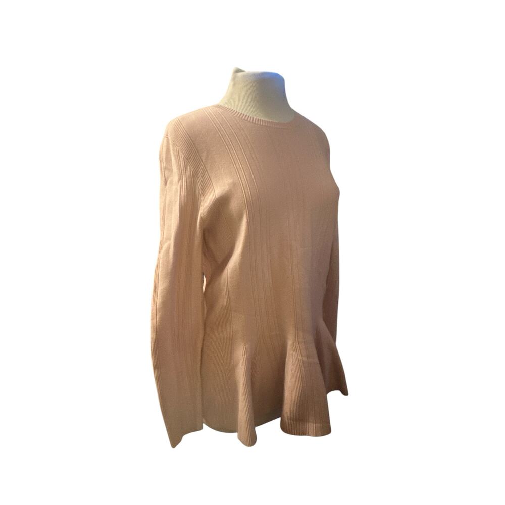 5 Ted Baker London Beffi Stitch Detail Peplum Sweater Knitted Jumper Pale Pink